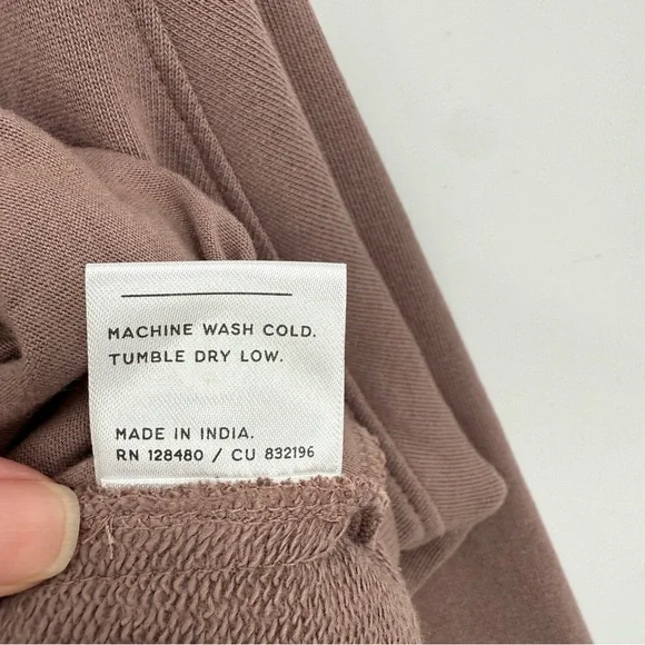 PACT Airplane Essential Terry Quarter Zip Sweatshirt in Deep Taupe Size XL NWT - Picture 7 of 11